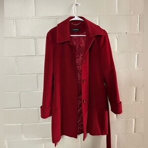 Ellen Tracy Vibrant Red Trench Coat
